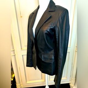 Theory women’s black leather blazer